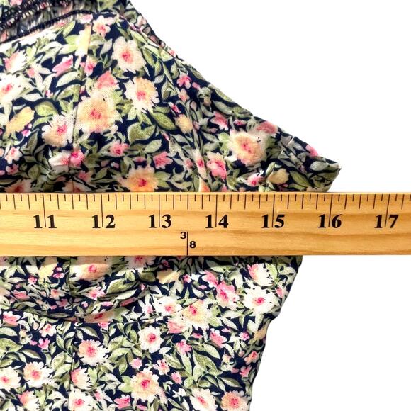 Lily Rose Floral Maxi Summer Dress Smocking Spaghetti Straps Molded Cups XL - Picture 6 of 8